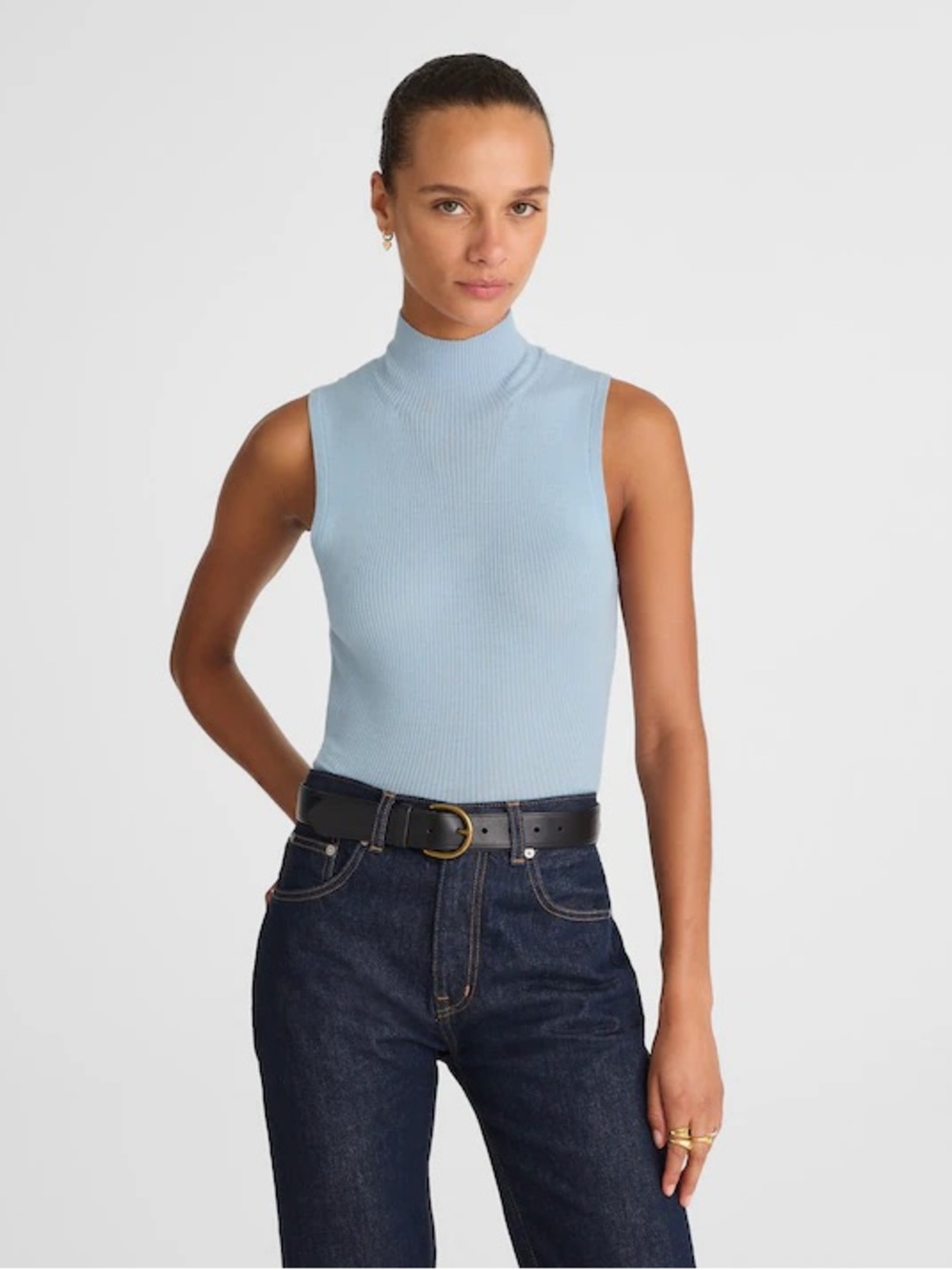 Madewell Merino Wool Silk Sweater Tank Blue Mist XS $78